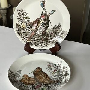 Game Birds by Johnson Brothers, England Wild Turkey & Woodcock salad plates
